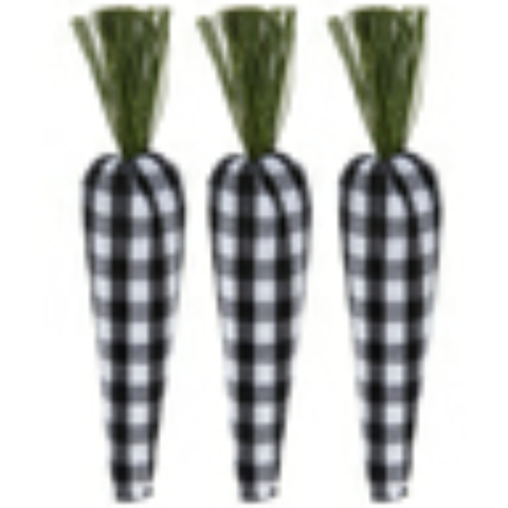 Buffalo plaid Easter carrots set of 6